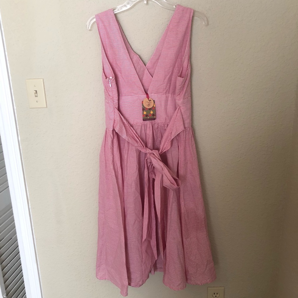 NWT DANCING DAYS Red/White Stripes 50z Dress - Picture 5 of 6